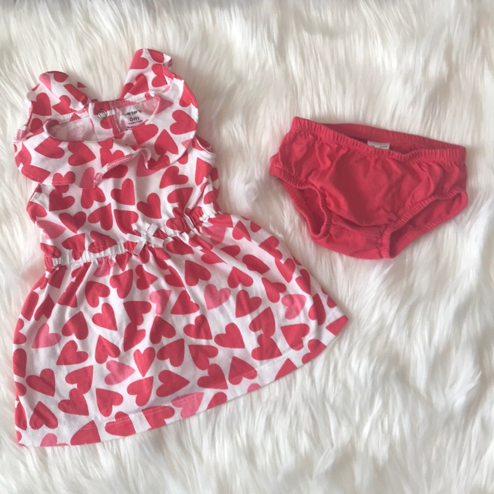 Baby girl heart dress with bloomers sz. 6mo